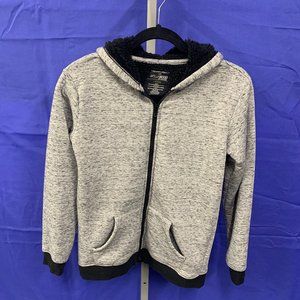 Hollywood Sweatshirt Jacket Gray Black Boys Large